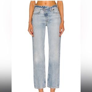 EB Denim light wash crossover pant size 28